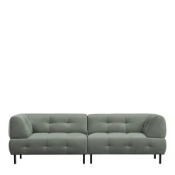 Wohnen Sofas<3er Wohnzimmercouch in Graugrün Samt - Persona