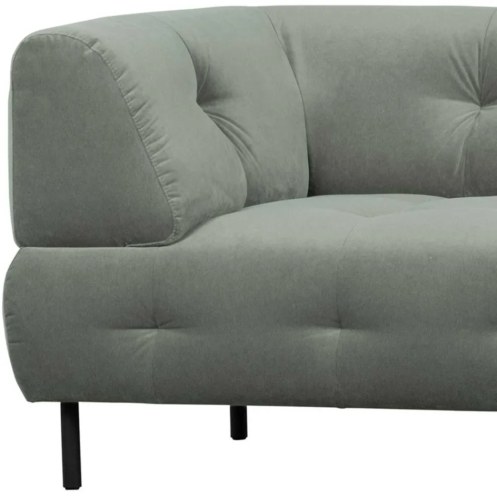 Wohnen Sofas<3er Wohnzimmercouch in Graugrün Samt - Persona