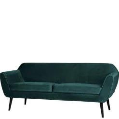 Wohnen Sofas<2,5er Wohnzimmercouch in Petrol Blau & Schwarz - Jerry