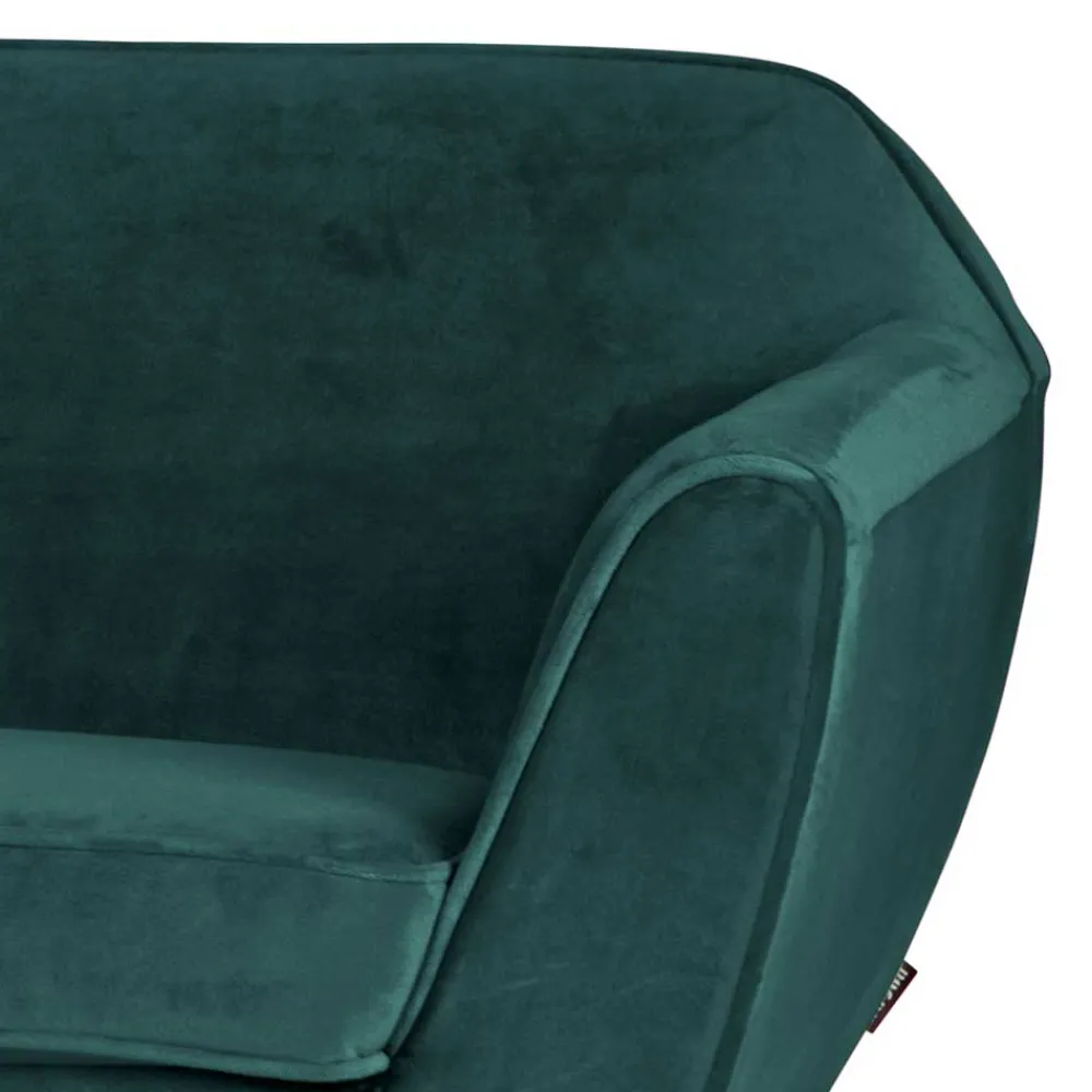 Wohnen Sofas<2,5er Wohnzimmercouch in Petrol Blau & Schwarz - Jerry