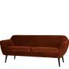 Wohnen Sofas<2,5er Wohnzimmercouch in Rost Braun & Schwarz - Susi