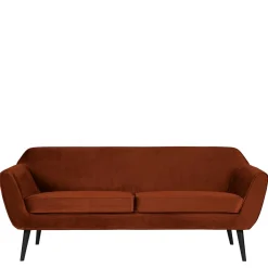 Wohnen Sofas<2,5er Wohnzimmercouch in Rost Braun & Schwarz - Susi