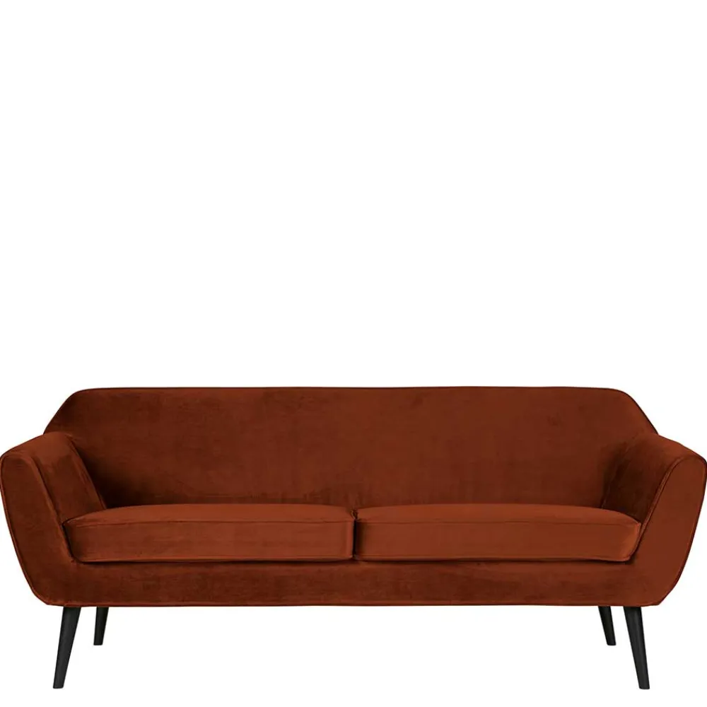 Wohnen Sofas<2,5er Wohnzimmercouch in Rost Braun & Schwarz - Susi