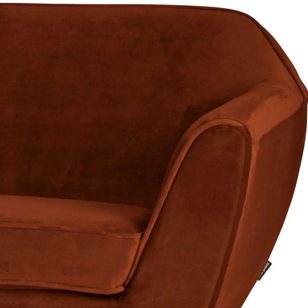 Wohnen Sofas<2,5er Wohnzimmercouch in Rost Braun & Schwarz - Susi