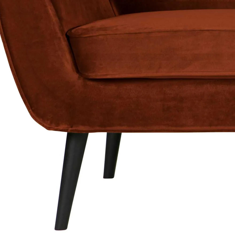 Wohnen Sofas<2,5er Wohnzimmercouch in Rost Braun & Schwarz - Susi
