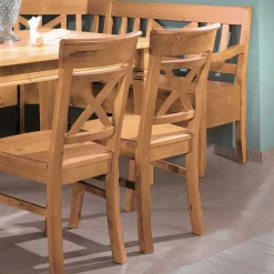 Wohnen Sitzgruppe<Essecke Giurgia aus Kiefer Massivholz (fünfteilig)