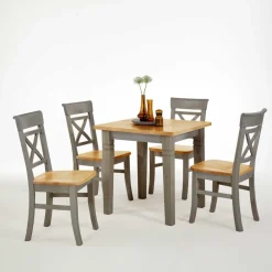Wohnen Sitzgruppe<Essgruppe Jytte in Grau Kiefer (fünfteilig)