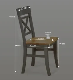 Wohnen Sitzgruppe<Essgruppe Jytte in Grau Kiefer (fünfteilig)