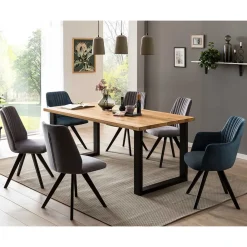 Wohnen Sitzgruppe<Essgruppe mit Ausziehtisch Set - Savetrac (siebenteilig)