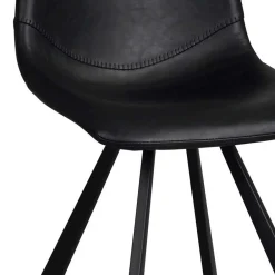 Wohnen Sitzgruppe<Esstisch & 6 schwarze Stühle - Flints (siebenteilig)