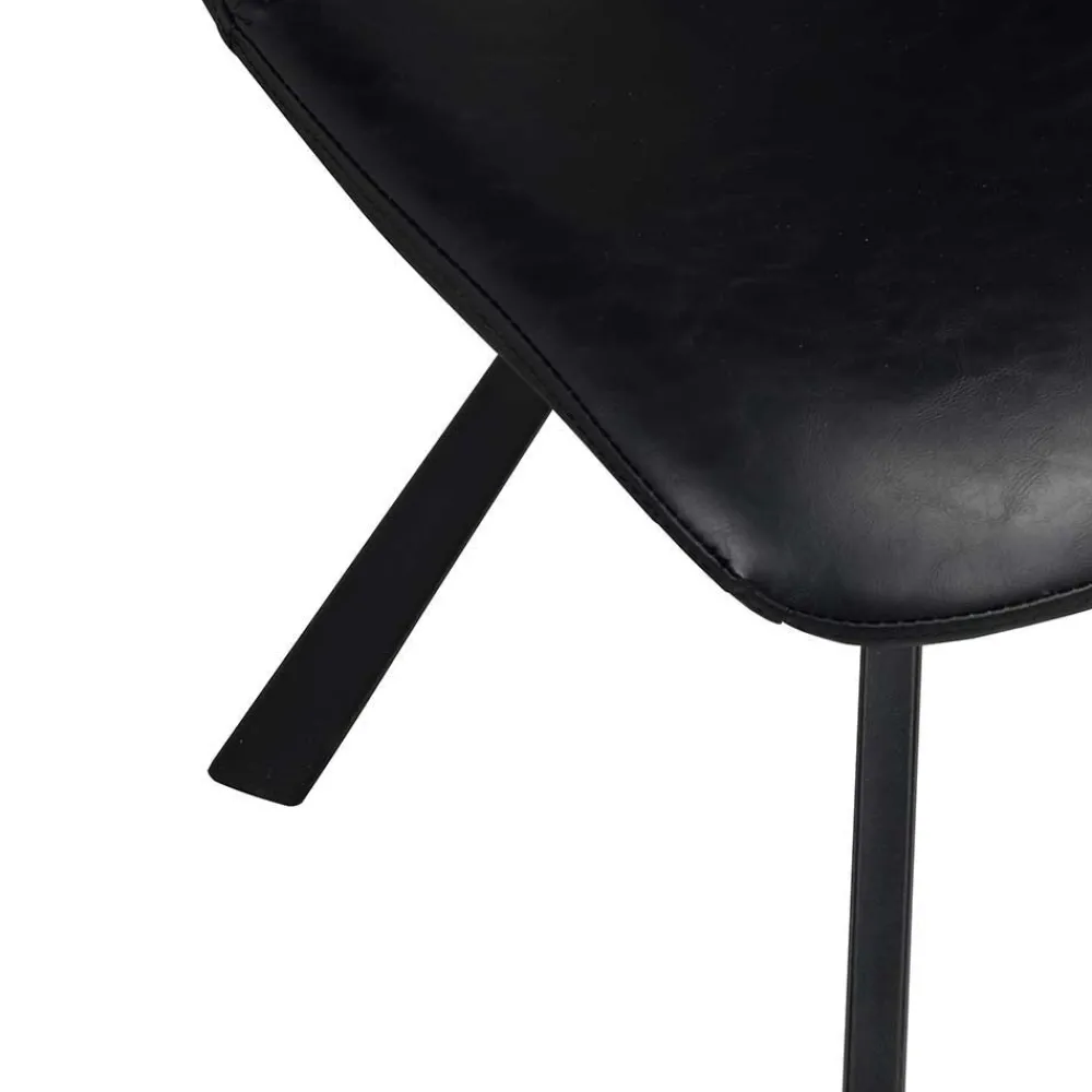 Wohnen Sitzgruppe<Esstisch & 6 schwarze Stühle - Flints (siebenteilig)