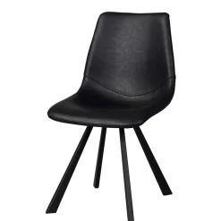 Wohnen Sitzgruppe<Esstisch & 6 schwarze Stühle - Flints (siebenteilig)