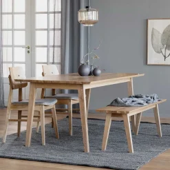 Wohnen Sitzgruppe<Esstisch & 2 Stühle & Bank - Canberra (vierteilig)