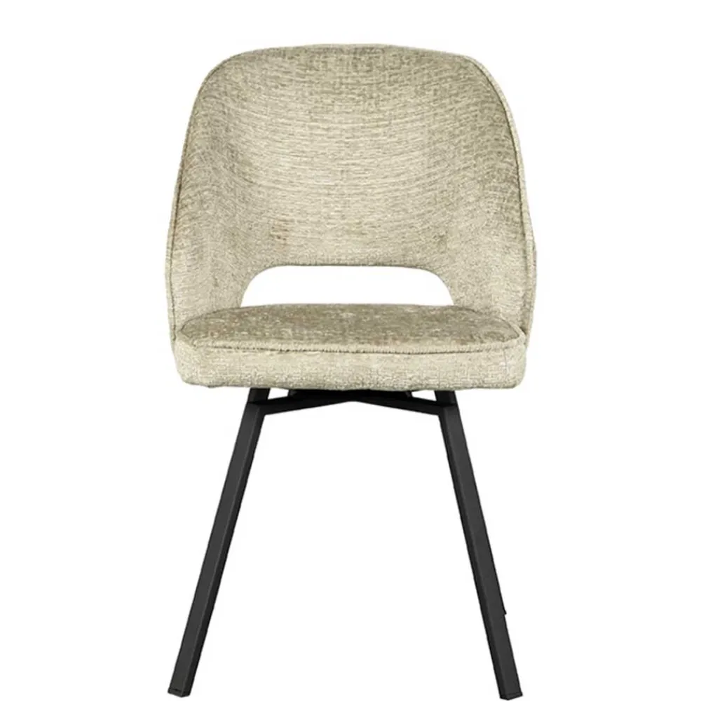Wohnen Stühle<Esstisch Drehstuhl in Beige Struktursamt - Turena (2er Set)