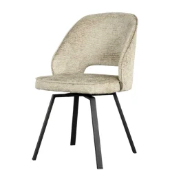 Wohnen Stühle<Esstisch Drehstuhl in Beige Struktursamt - Turena (2er Set)