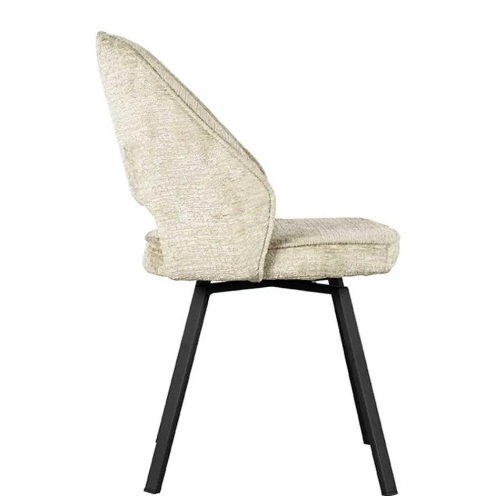 Wohnen Stühle<Esstisch Drehstuhl in Beige Struktursamt - Turena (2er Set)