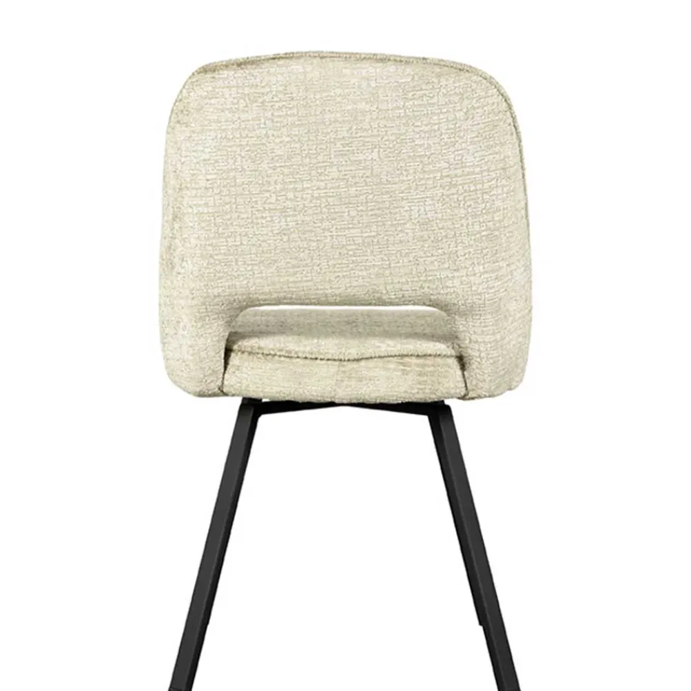 Wohnen Stühle<Esstisch Drehstuhl in Beige Struktursamt - Turena (2er Set)