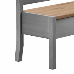 Wohnen Sitzbank<Esstisch Eckbank Jytte in Grau Kiefer massiv