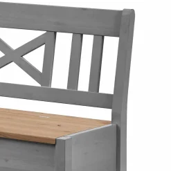 Wohnen Sitzbank<Esstisch Eckbank Jytte in Grau Kiefer massiv