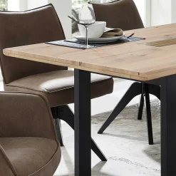 Wohnen Sitzgruppe<Esstisch Gruppe mit Drehstühlen - Niam (siebenteilig)
