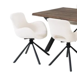 Wohnen Sitzgruppe<Esstisch mit Tischsesseln drehbar als Set - Ceolata (siebenteilig)