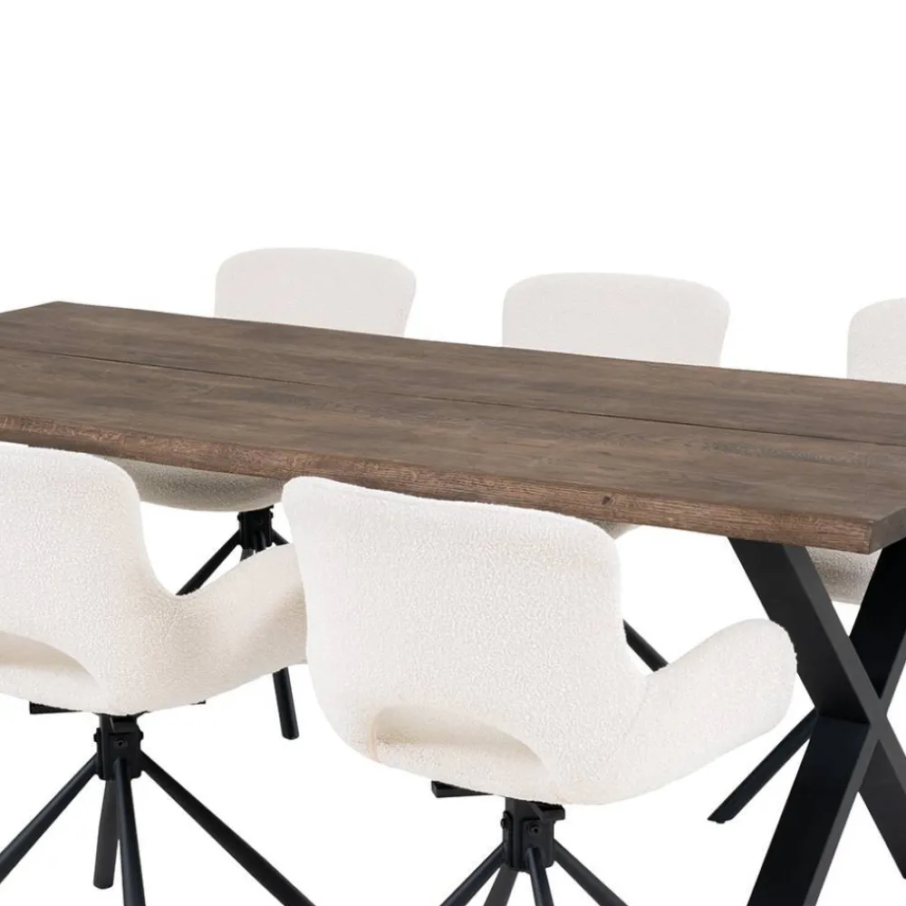Wohnen Sitzgruppe<Esstisch mit Tischsesseln drehbar als Set - Ceolata (siebenteilig)