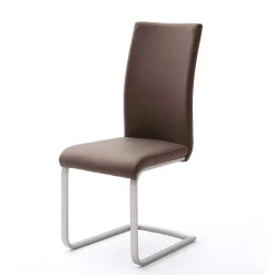 Wohnen Sessel<Esstisch Schwingstuhl in Braun Finca Kunstleder (4er Set)