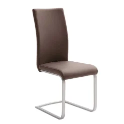 Wohnen Sessel<Esstisch Schwingstuhl in Braun Finca Kunstleder (4er Set)