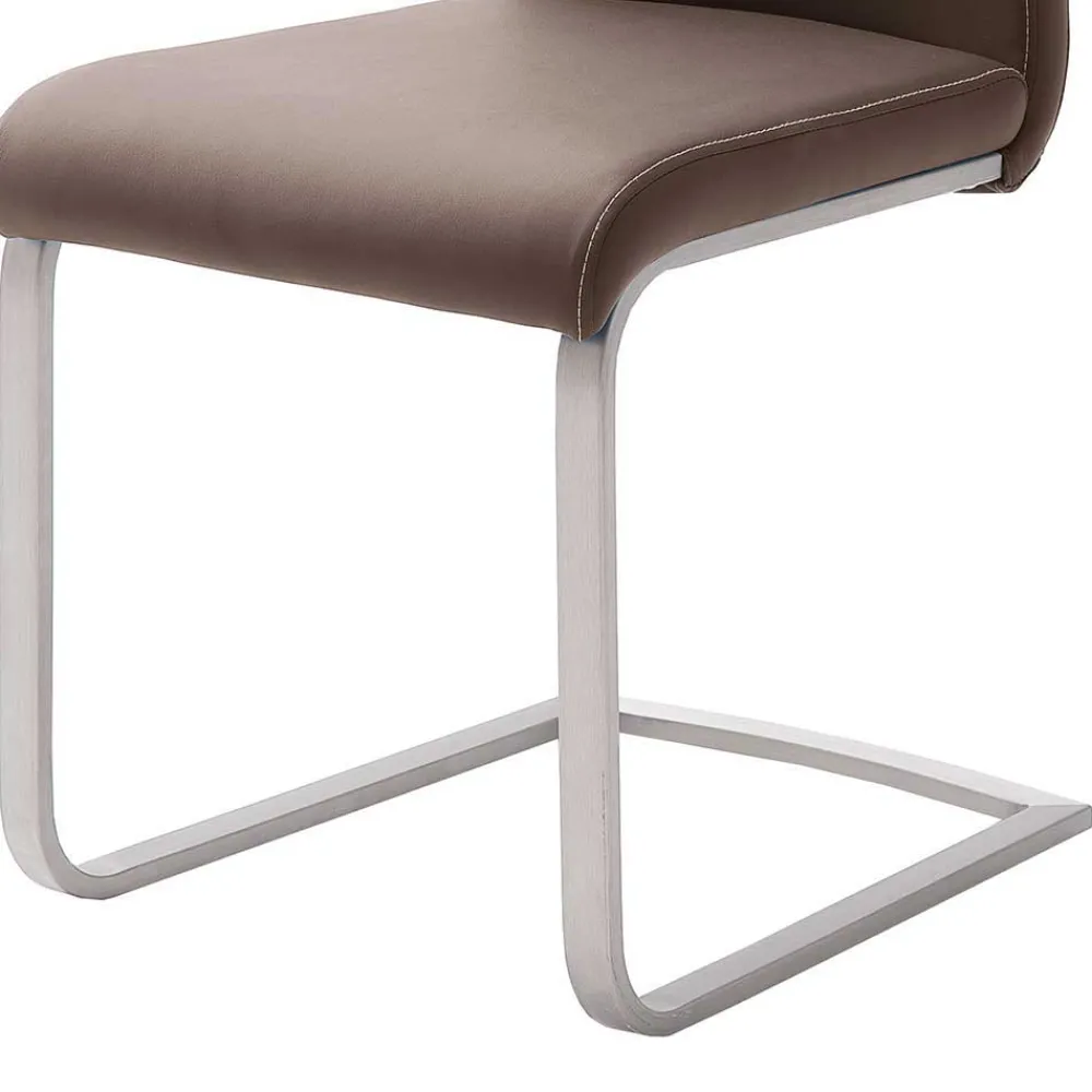 Wohnen Sessel<Esstisch Schwingstuhl in Braun Finca Kunstleder (4er Set)