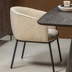 Wohnen Stühle<Esstisch Sessel in Beigegrau Boucle - Ayfina