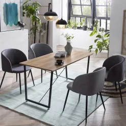 Wohnen Sitzgruppe<Esstisch Set für vier Personen - Louice (fünfteilig)