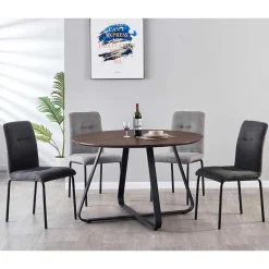 Wohnen Sitzgruppe<Esstisch Sitzgruppe mit Tisch Rund - Grace (fünfteilig)