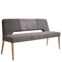 Wohnen Sitzbank<Esstisch Sofa Bank in Dunkelgrau Stoff Velours - Merka