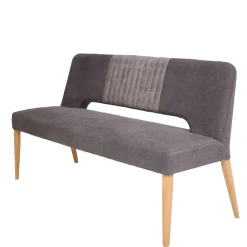 Wohnen Sitzbank<Esstisch Sofa Bank in Dunkelgrau Stoff Velours - Merka