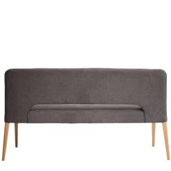 Wohnen Sitzbank<Esstisch Sofa Bank in Dunkelgrau Stoff Velours - Merka