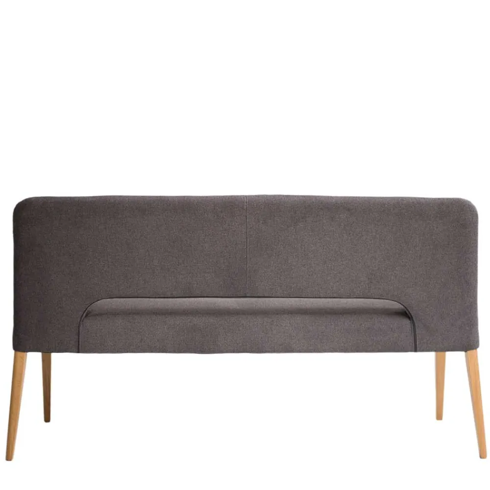 Wohnen Sitzbank<Esstisch Sofa Bank in Dunkelgrau Stoff Velours - Merka