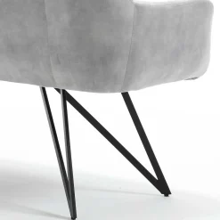 Wohnen Sitzbank<Esstisch Sofa in Grau Velours - Reymonda