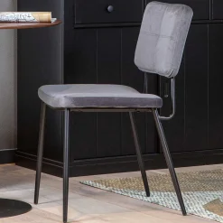 Wohnen Stühle<Esstisch Stühle in Samt Anthrazit - Mellevos (2er Set)