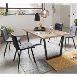 Wohnen Sitzgruppe<Esstischgruppe im Skandi Design - Benns (fünfteilig)