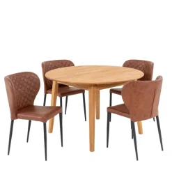 Wohnen Sitzgruppe<Esstischgruppe im Skandi Design - Fjord (fünfteilig)