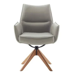 Wohnen Stühle<Esstisch-Sessel aus Leder und Eichenholz - Azona (2er Set)