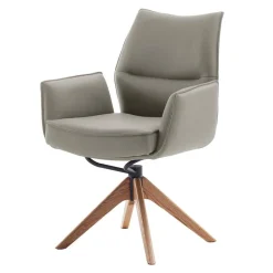 Wohnen Stühle<Esstisch-Sessel aus Leder und Eichenholz - Azona (2er Set)