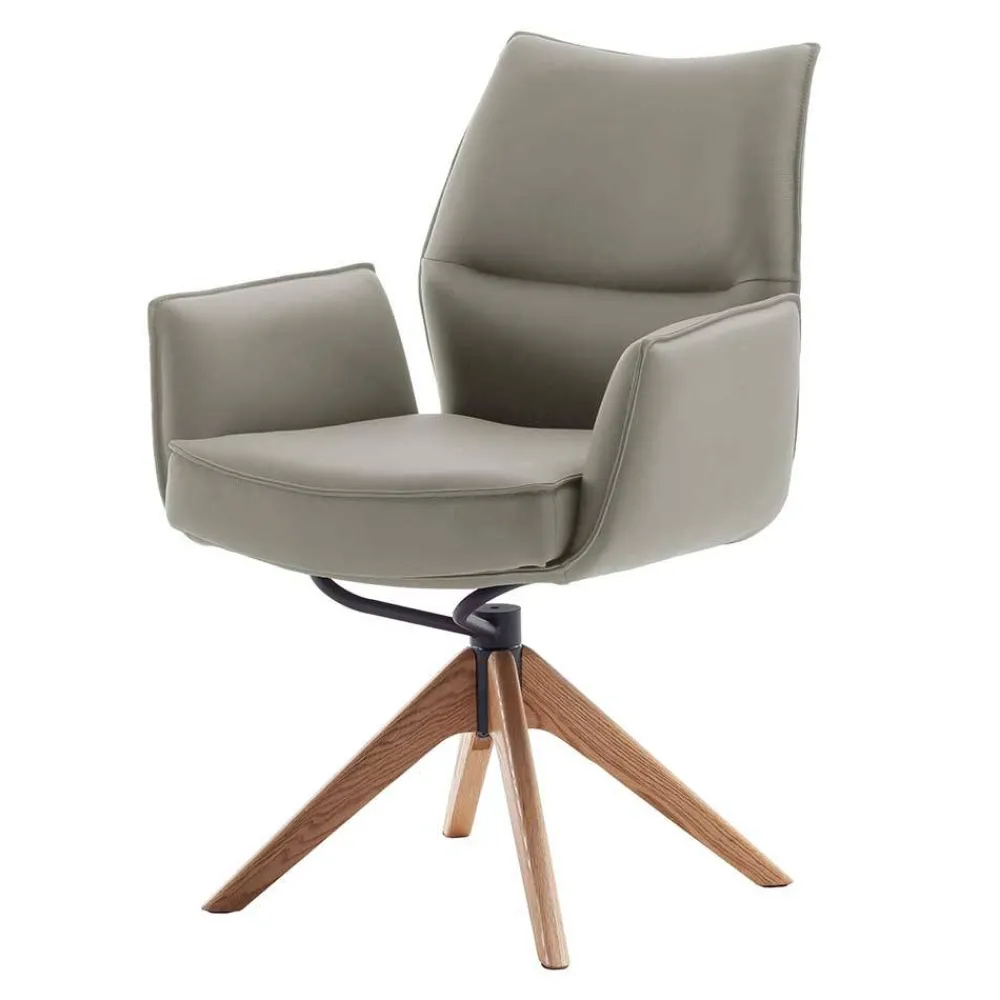 Wohnen Stühle<Esstisch-Sessel aus Leder und Eichenholz - Azona (2er Set)
