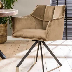 Wohnen Stühle<Esstischsessel aus Samt Beige - Zegovin (2er Set)