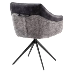 Wohnen Stühle<Esstisch-Sessel in Dunkelgrau Material-Mix - Chiak