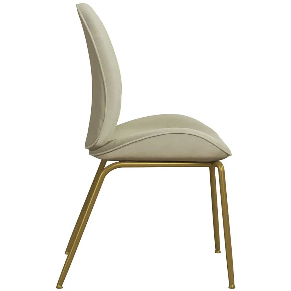 Wohnen Stühle<Esstischstuhl in Creme Weiß & Messing - Caspard