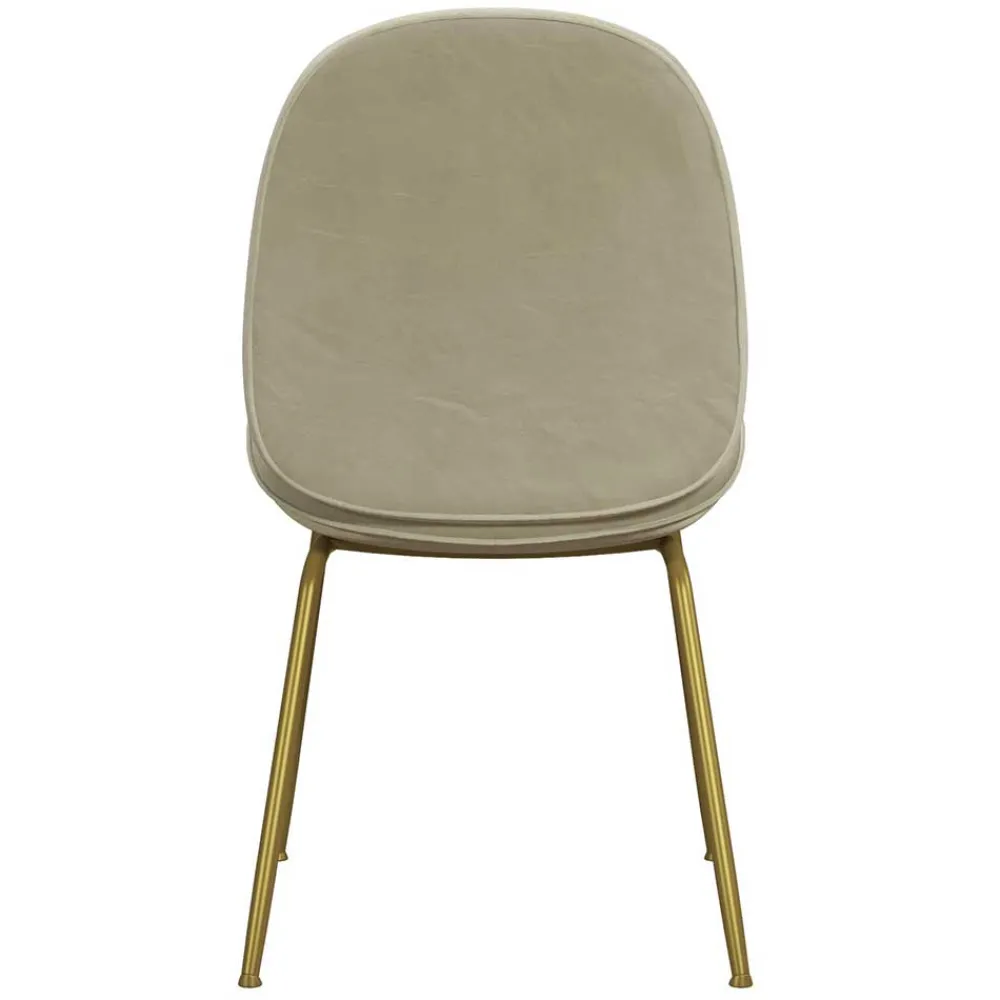 Wohnen Stühle<Esstischstuhl in Creme Weiß & Messing - Caspard