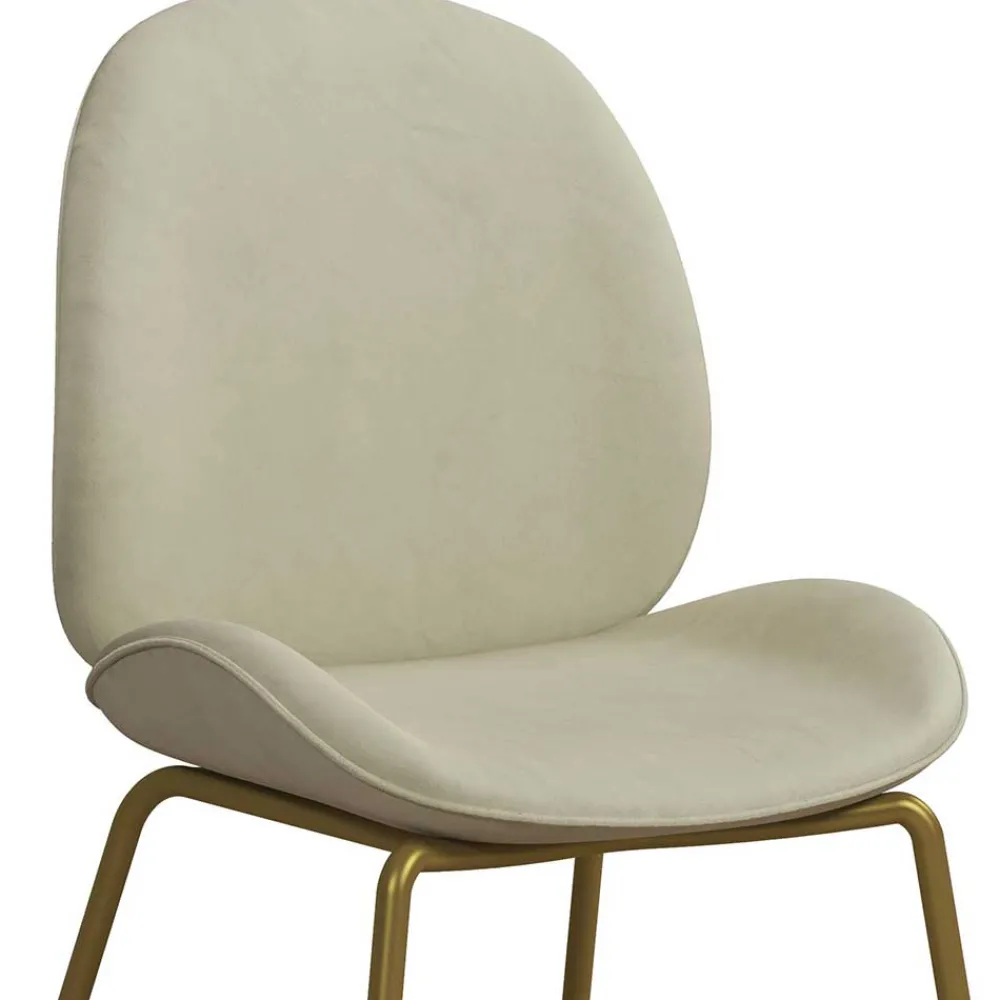 Wohnen Stühle<Esstischstuhl in Creme Weiß & Messing - Caspard