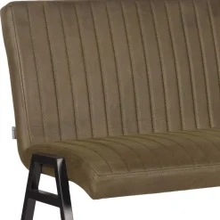 Wohnen Sitzbank<Esszimmer Bank mit Lehne in Oliv Grün Microfaser - Sorellas