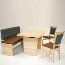 Wohnen Sitzgruppe<Esszimmer Bankgruppe Vanillin in Esche Dekor (vierteilig)